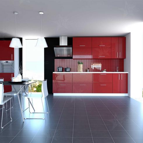 Модульна кухня High Gloss/High Gloss феррарі бордо металік вуглова foto 16