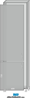 Пенал Н69 холодильник(600/2140/570)