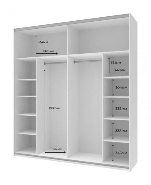 Шафа купе Doros G-Caiser Білий  2 ДСП / 3 частини 220х60х240 foto 5