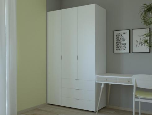 Распашной шкаф для одежды Doros Гелар Белый 3 ДСП 116,2х49,5х203,4 foto 3