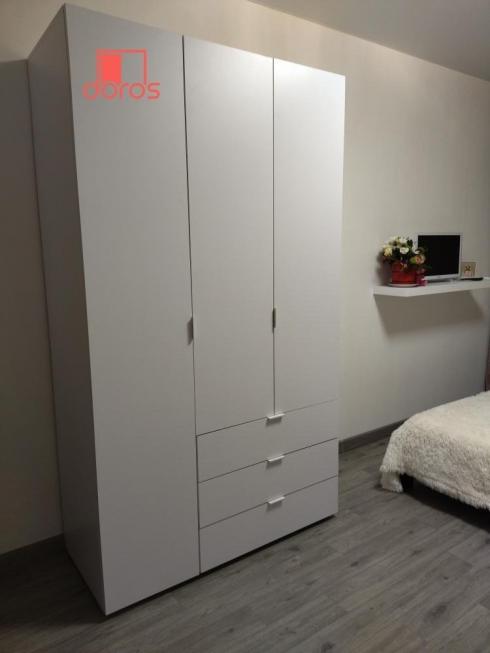 Распашной шкаф для одежды Doros Гелар Белый 3 ДСП 116,2х49,5х203,4 foto 5