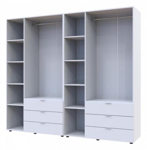 Распашной шкаф для одежды Doros Гелар комплект Белый 3+3 ДСП 232,4х49,5х203,4 foto 2