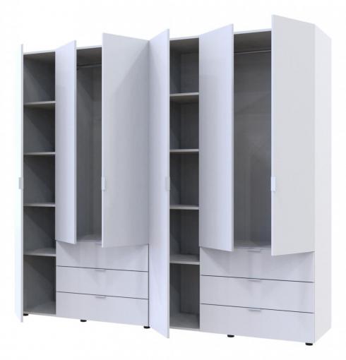 Распашной шкаф для одежды Doros Гелар комплект Белый 3+3 ДСП 232,4х49,5х203,4 foto 3