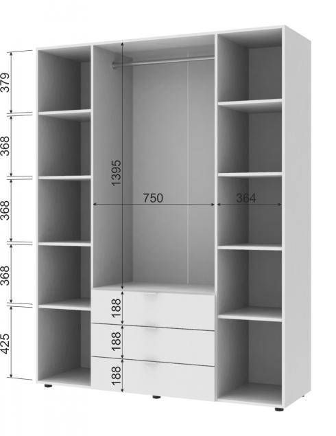 Распашной шкаф для одежды Doros Гелар комплект Белый 3+4 ДСП 271,2х49,5х203,4 foto 5