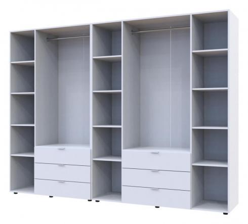 Распашной шкаф для одежды Doros Гелар комплект Белый 3+4 ДСП 271,2х49,5х203,4 foto 3