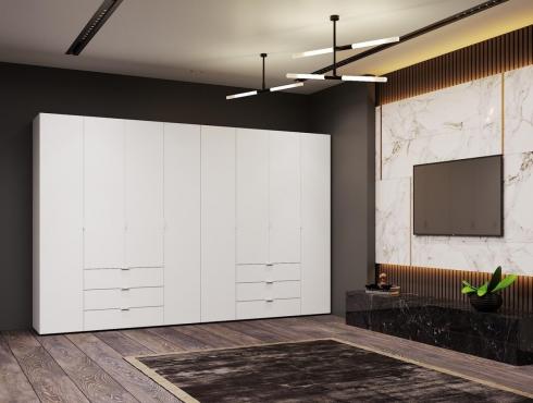 Распашной шкаф для одежды Doros Гелар комплект Белый 4+4 ДСП 310х49,5х203,4 foto 4
