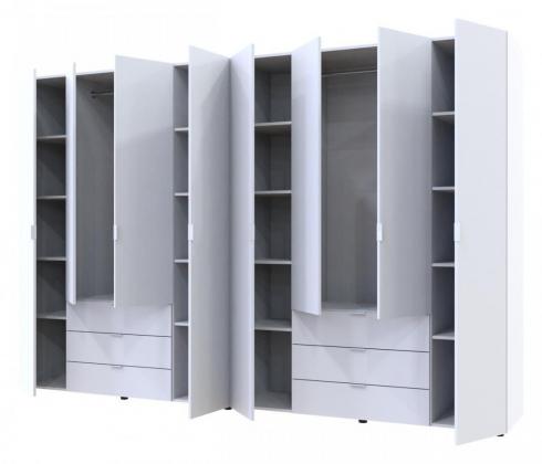 Распашной шкаф для одежды Doros Гелар комплект Белый 4+4 ДСП 310х49,5х203,4 foto 3