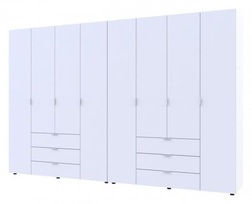 Розпашна Шафа для одягу Doros Гелар комплект Білий 4+4 ДСП 310х49,5х203,4