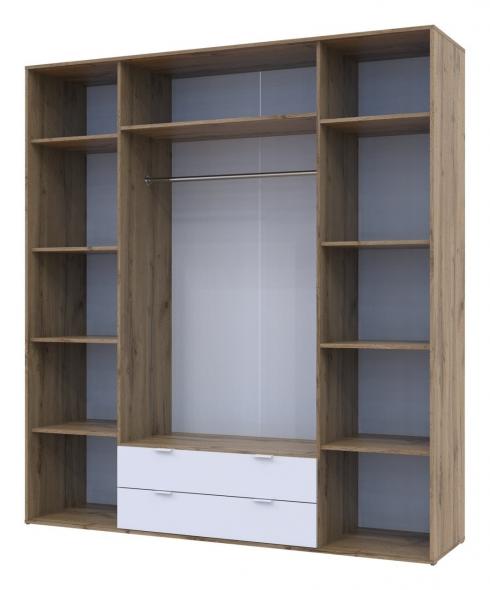 Распашной шкаф для одежды Doros Hugo Тахо / Белый 2 ДСП / 2 Зеркала 200х52х219 foto 3