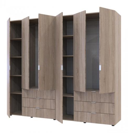 Распашной шкаф для одежды Doros Гелар комплект Cонома 3+3 ДСП 232,4х49,5х203,4 foto 2