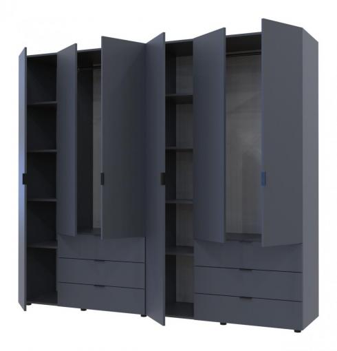 Распашной шкаф для одежды Doros Гелар комплект Графит 3+3 ДСП 232,4х49,5х203,4 foto 2