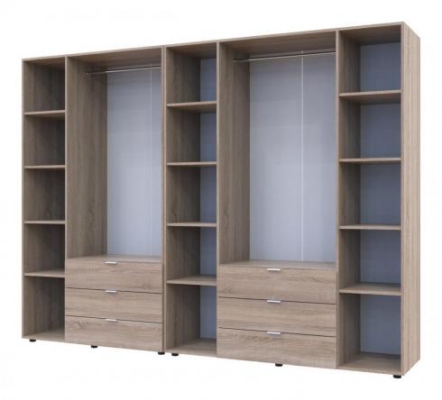 Распашной шкаф для одежды Doros Гелар комплект Cонома 3+4 ДСП 271,2х49,5х203,4 foto 3