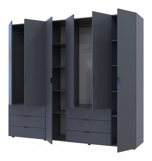 Распашной шкаф для одежды Doros Гелар комплект Графит 2+4 ДСП 232,5х49,5х203,4 foto 2