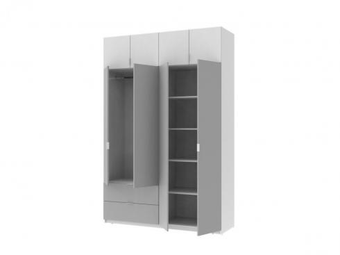 Распашной шкаф для одежды Doros Лукас Белый / Серый 160х50х240 foto 2