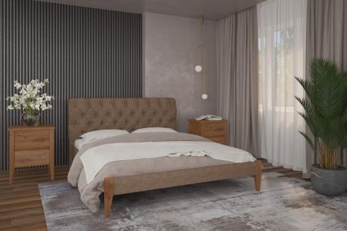 Дерев'яне ліжко Рим 160х200 з м'яким ізголів'ям