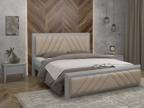 Деревянная кровать Барселона 160х200 с мягким изголовьем
