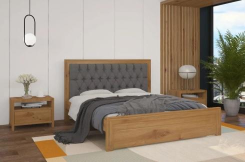 Дерев'яне ліжко Торонто 140х200 з м'яким ізголів'ям foto 9
